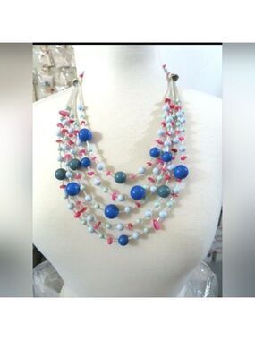 Talbots Multicolor Beaded Necklace NWOT 20"-23"